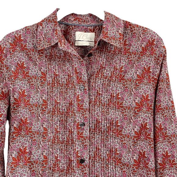 J. Crew Slim-fit cotton tuxedo‎ shirt in Liberty Aubrey Forest floral Sz 00 - Picture 5 of 11